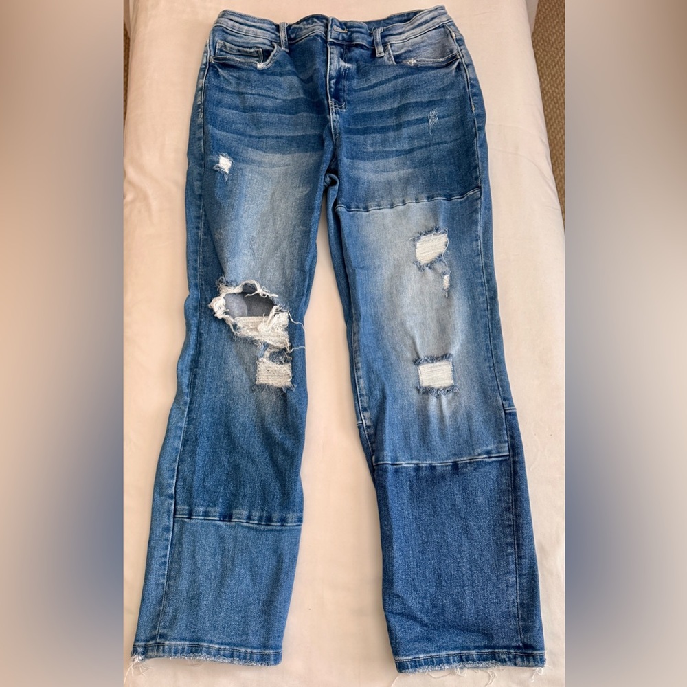 Flying Monkey Distressed Denim Jeans, Size 31